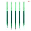 5 pièces noir vert bleu rouge encre effaçable Gel stylo recharges tiges grande capacité écriture remplacement fournitures scolaires papeterie