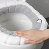 Cubiertas de asiento del inodoro Cubierta doméstica de lujo suave con mango lavable fácil limpio otoño invierno mantenga suministros de baño cálidos