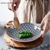 Plakalar Japon tarzı ev seramik el-pullu erişte yemekleri mutfak eşyaları fıstığı suşi kahvaltı sebze salata tabağı