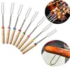 Utensili per barbecue in acciaio inossidabile Bastoncini per arrostire marshmallow Girarrosto telescopico per cottura / cottura al forno / barbecue ss0124