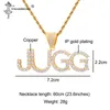 Pendant Necklaces Hip Hop Initial Name Zircon Iced Out Letters Pendants & For Men Jewelry With Gold ColorRope Chain Gifts ColgantePendant Go
