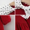 Girl Dresses Baby Kids Christmas Party Dress Spring Autumn Princess Sweet Dots Collar Casual Clothing Vestidos 0-3 Years