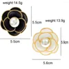 Broches CINDY XIANG ligne d'or camélia perle fleur broche noir et blanc couleur tissu broche bijoux de mode accessoires de mariage