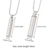 Pendant Necklaces Men Woman Necklace Silver Color Open Cylindrical Pendants Stainless Steel Remembrance Jewelry AccessoriesPendant Elle22