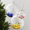 Décorations de Noël 10pcs clair boule arbre transparent ouvert en plastique babiole ornement cadeau présent boîte décoration