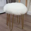 Poduszka 50 długie pluszowe okrągłe siedzenie do makijażu krzesło barowe stołek puszysty faux fur