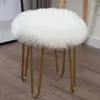 Oreiller 50 long siège rond en peluche pour chaise de maquillage tabouret de Bar moelleux fausse fourrure tapis d'assis coussin Shaggy moderne décor à la maison