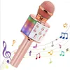 Microphones Microphone sans fil portable Bluetooth-compatible Hand-held Home KTV Player Mic For Singing