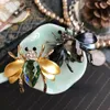 Broszki retro urocza emalia pszczoły dla damskiej odzieży moda Pinki owady nowość kryształowe broszki broszka