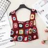 Women's Tanks Boho Retro Handmade Crochet Tops Beach Holiday Wear Camis Mujer Summer Hollow Out Knitted Tank Top Knitwear Women Clothing