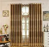 Curtain broderie imitation Silk Tissu lourd Fenêtre Gold Couleur noirs Out stores pour chambre à coucher ombrage clair