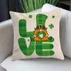 Kuddefodral Silkkudde Long Patricks Day Hug Cushion Cover St. Rustik kastkuddar för soffan