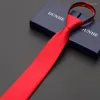 Noeuds papillon Haute Qualité 2023 Designers Marques De Mode D'affaires Décontracté 6 cm Mince Pour Hommes Plaid Gris Zipper Cravate Avec Boîte-Cadeau