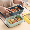 Ensembles de vaisselle Boîte à lunch avec cuillère anti-fuite Durable Micro-ondes Repas Fruit Snack Emballage pour pique-nique en plein air Cuisine de voyage