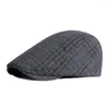 BERETS SOMMER PLAID BERET HAT VINTAGE MEN FLAT CAP British Style Retro Sboy Casual Women Ivy Duckbill Gatsbay Visor Dropship