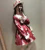 Lässige Kleider im japanischen Stil Mori Mädchen Süße Puppe Kragen Kawaii Print Langarm Kleid 2023 Frühling Frauen Lolita S1768