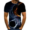 T-shirts pour hommes 2023 T-shirt drôle d'impression 3D T-shirt décontracté à manches courtes Streetwear hommes XL 110-6XL