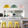 Pendant Lamps Led Chandelier Modern Macaron Lampshade Simple Single Head Nordic Office Home Decoration Study Bedroom Dining Room