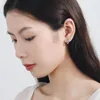 Hoop Earrings Fashion 925 Sterling Silver For Women Temperament Glossy Three Sides Ear Buckle Jewelry Lady Birthday Party Gift
