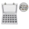 Jewelry Pouches Display Tray Classic 24 Grids Velvet Ear Stud Earrings Ring Storage Container Organizer