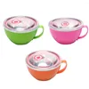 Bowls Stainless Steel Instant Noodle Bowl Double Lid With Handle Cup Ramen Soup Insulated Fresh Box Rice
