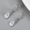 Hoop Earrings S925 Sterling SIlver Waterdrop Lab Diamond Gold For Women Cute Butterfly Horse Animal Circle