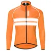 Racing Vestes Hommes Femmes Coupe-Vent Vélo À Manches Longues Veste D'équitation Route VTT Vélo Sport Tenues Respirant Manteau Réfléchissant Orange