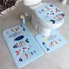 Badmatten 3-delige / set Home Non-slip mat fleece vloer Therft Schuim Tapijt badkamer toiletzitje deksel voetstuk