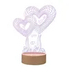 Luci notturne Regalo di San Valentino Lampada 3D Acrilico Usb Led Light Party Decorazione di nozze Cuore Regali di compleanno Decorazioni per la casa