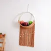 Auto -organisator macrame plank wallhanging hanger potoler planken bloemen tapijt tapijt touw display geweven drijvend decor stand planterpot rek