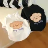 Vêtements pour chiens sweathersuit petit chiens Carton chiot avec manches veste de chat t-shirt pour animaux de compagnie solide coton d'été mon bébé