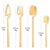 Set di posate Durtens 16/24pcs Gold Set di stoviglie Coltello Forchetta Cucchiaio Posate Acciaio inossidabile opaco Stoviglie per feste Cucina occidentale