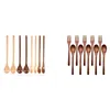 Set di stoviglie 8 pezzi Cucchiaio di legno Manico lungo Cucchiai di legno Cocktail Miscelazione Set di 10 forchette