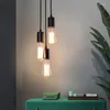 Pendelleuchten Nordic Innendekoration Kronleuchter Beleuchtung Schwarz Eisen E27 Retro Industrial Wind Hängende Küche Schlafzimmer LED-Licht