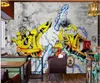 Papéis de parede personalizados PO MURAL 3D papel de parede retro nostálgica Graffiti Bar Dining Room Decor para paredes 3 D