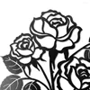 Figurines décoratives Moderne Rose Mur Art Décor Résistant À L'eau Anti-déformé Durable Fer Roses Géantes Noir Artisanat Maison Salon