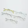 Sunglasses Frames Fashion Ultra Light Rimless Blue Film Glasses Anti Reading Eyeglasses Optical Featured Temples EyewearFashion Seae22