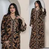 Vêtements ethniques musulman Abayat imprimer marron Abayas pour femmes dubaï 2023 strass ample robe islamique moyen-orient arabie ethnique