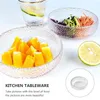 Bowls 1pc Household Glass Bowl Dessert Salad Kitchen Tableware (Transparent)