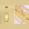 Hängslampor japanska restaurang kinesiska kreativa lampor enstaka huvud fårskinn korridor trä tatami sängen bambu lampa lu630 zl41