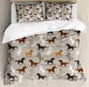 Ensembles de literie chevaux ensemble pour chambre lit maison abstrait étalons conception Simple équestre Animal housse de couette couette taie d'oreiller