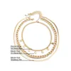 Chains Vintage Style Round Layered Necklace Plated Alloy Gold Color For Women Herringbone Chain Daily AccessoriesChains