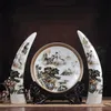 Vasen, antikes Keramik-Lvory-Vasen-Set, klassische chinesische traditionelle Platte, moderne Pastellfarben, große Statuen, Skulpturen, Heimdekoration, Zubehör