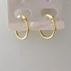 Hoop Earrings Foromance CUTE PLAIN CARVED TWO STYLES YELLOW GOLD PLATED HUGGIE 0.83"/ 0.63" EARRING