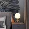 Tischlampen Modern für Schlafzimmer Bett Licht Art Deco Glas Globle Lampe LED Schreibtisch Nachtlichter Beleuchtung Make-up Luminaria