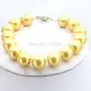 Necklace Earrings Set 10mm Yellow Round Glass Pearl Beads Bracelet Sets Jewelry Making Design Shining Christmas Gifts Women Girl