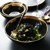 Ciotole Ciotola Da Cena Minimalista Riso In Ceramica Oro Nero Con Stoviglie Con Bordo Dorato Zuppa Di Noodle Insalata Decorativa