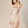 Women's Sleepwear Women's 30% Real Silk 70% Viscose Full Slip Lace Chemise Nightdress Justerbar rem 3036