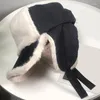 베레모 폭격기 모자 겨울 남성 여성 따뜻한 러시아 모피 우스 란카 모자와 귀 플랩 야구 모자 양고기 램 플러시 귀 보호 casquette