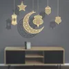 Decorative Figurines Eid Ramadan Decor Wooden Pendant Kareen Wood Craft For Home Door Hanging Diy Islamic Party Wreath Supplies